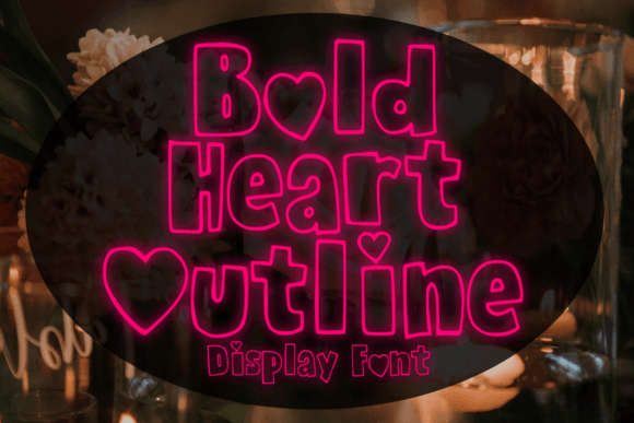 Bold Heart Outline Font
