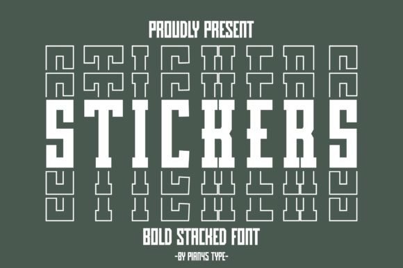 Stickers Stacked Font for Business Branding